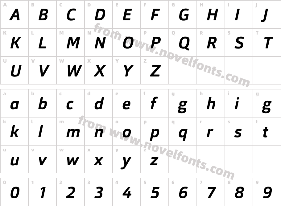 Orgon Bold ItCharacter Map