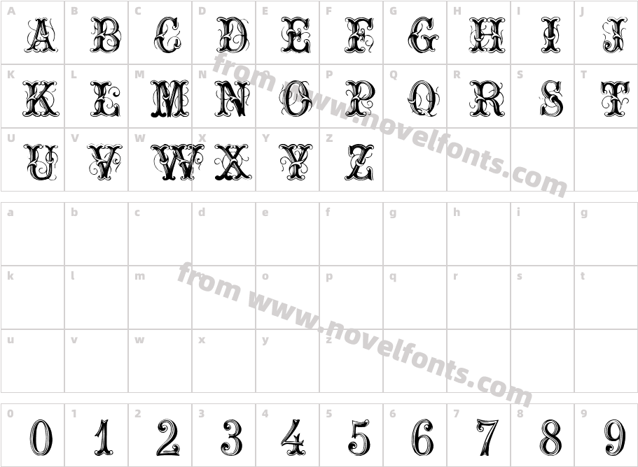 Ornamental No2Character Map