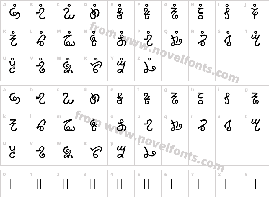 Ory 1.0Character Map