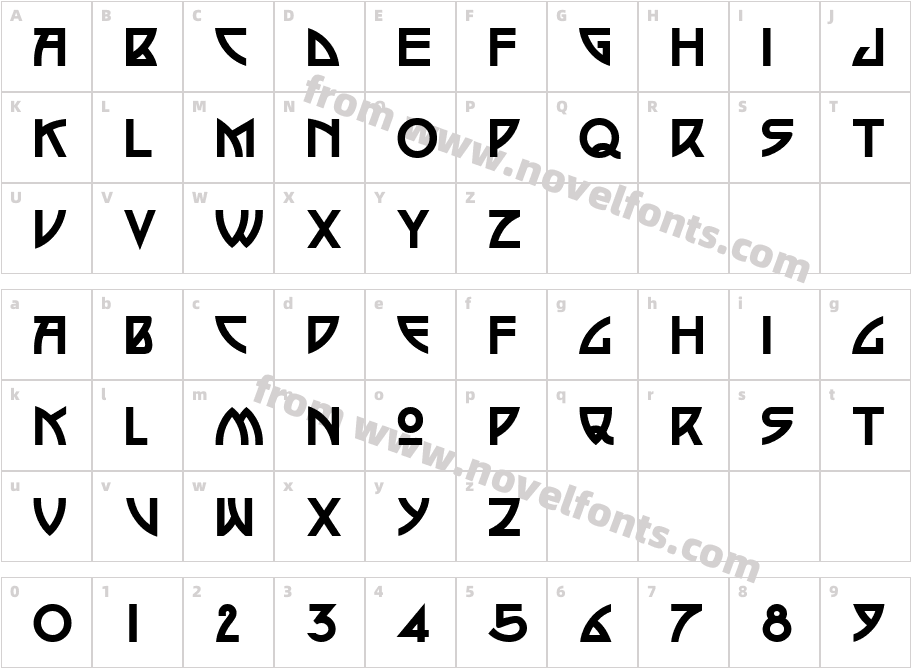 P22 Artsand Crafts BoldCharacter Map