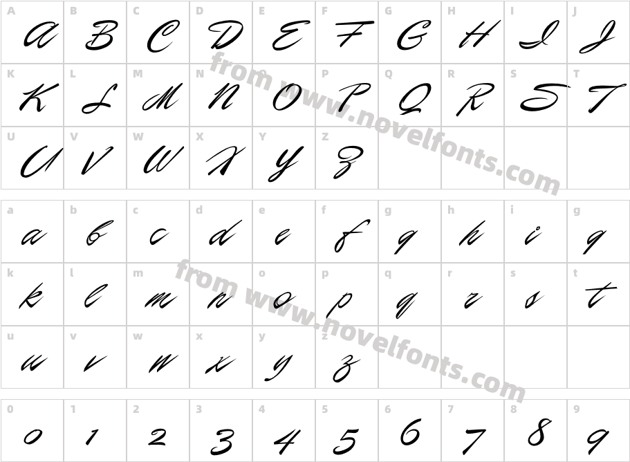 P22 Casual Script AlternateCharacter Map