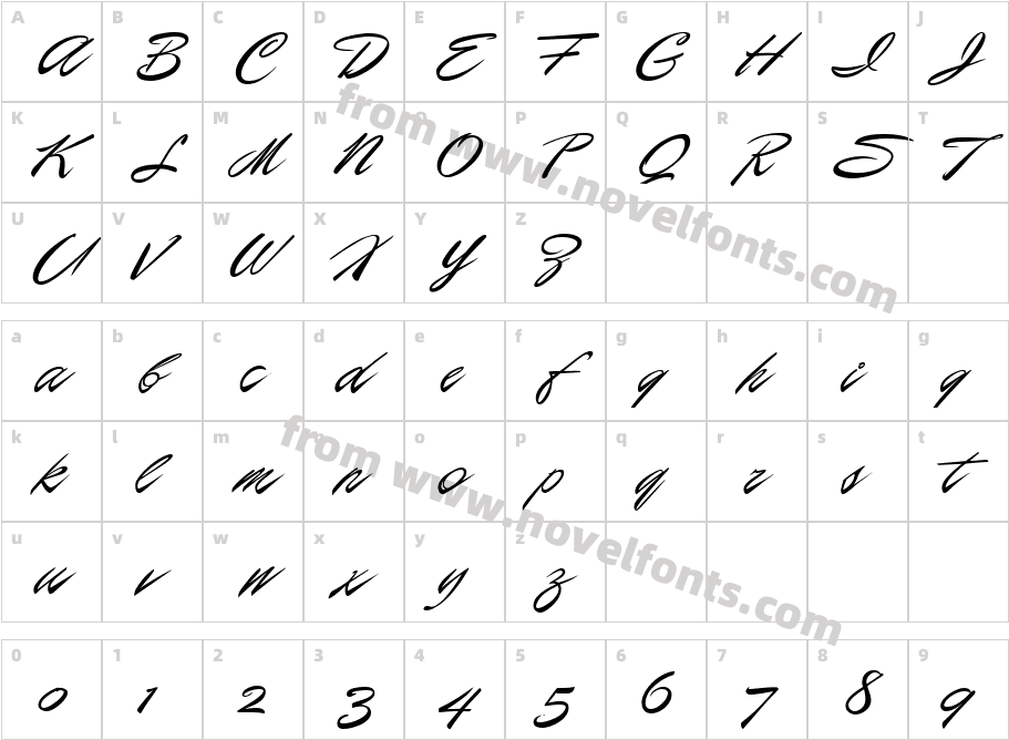 P22 Casual Script AlternateCharacter Map