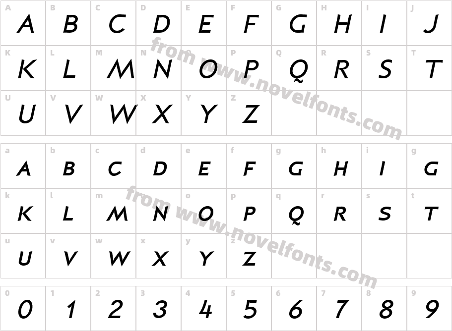P22 Coda Bold Small Caps ItalicCharacter Map
