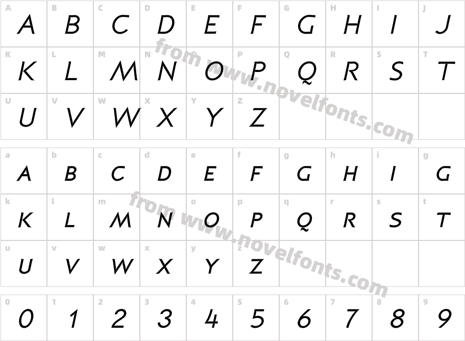 P22 Coda Semibold Small Caps ItalicCharacter Map