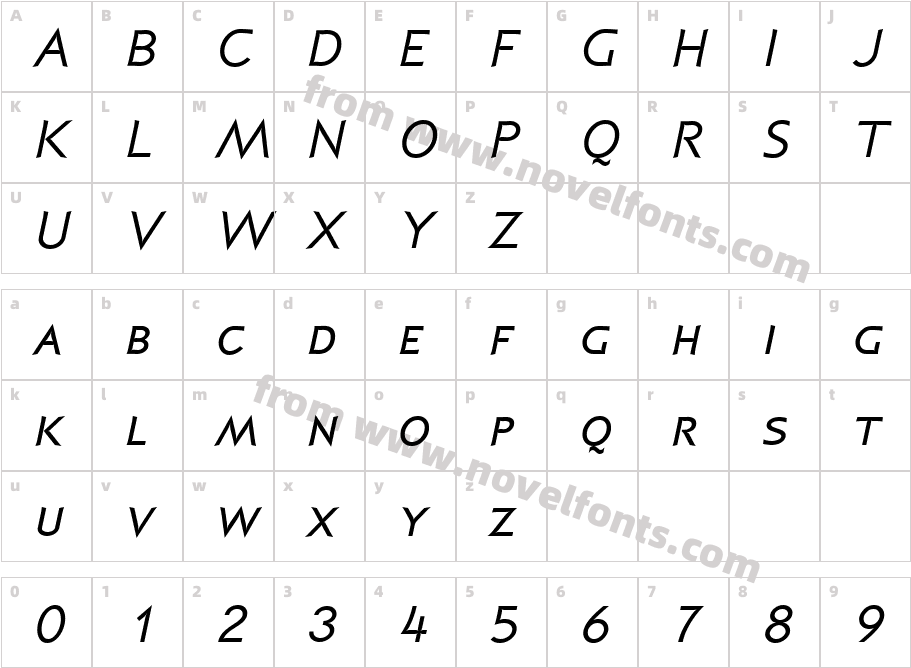 P22 Coda Semibold Small Caps ItalicCharacter Map