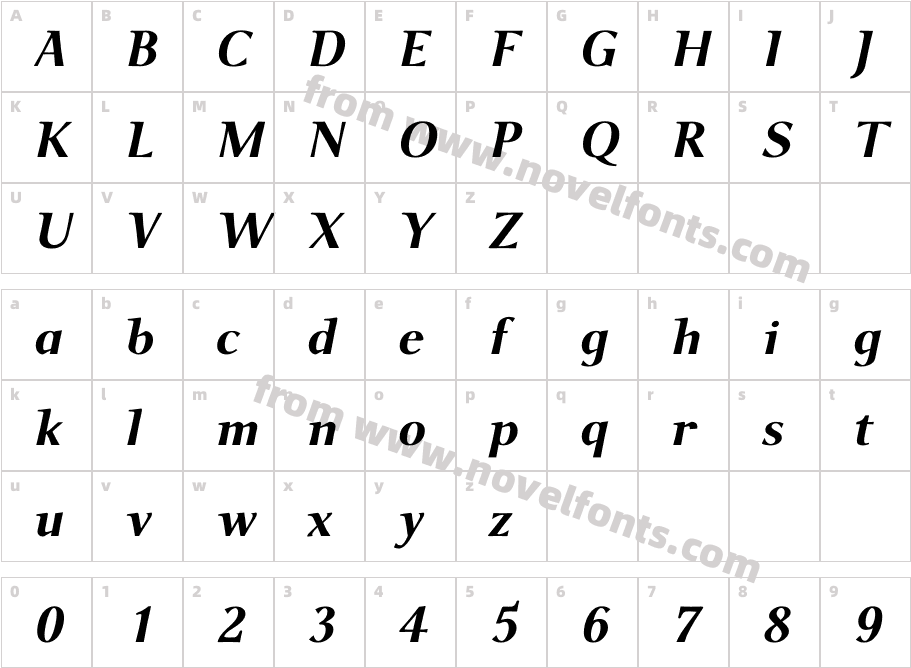 P22 Foxtrot Sans Bold ItalicCharacter Map