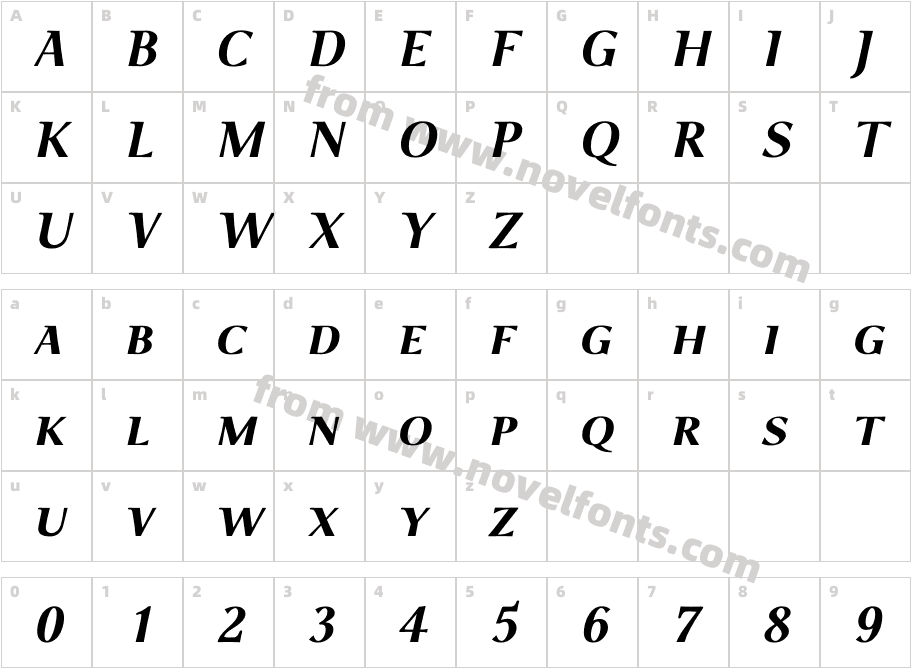 P22 Foxtrot SansSC Bold ItalicCharacter Map