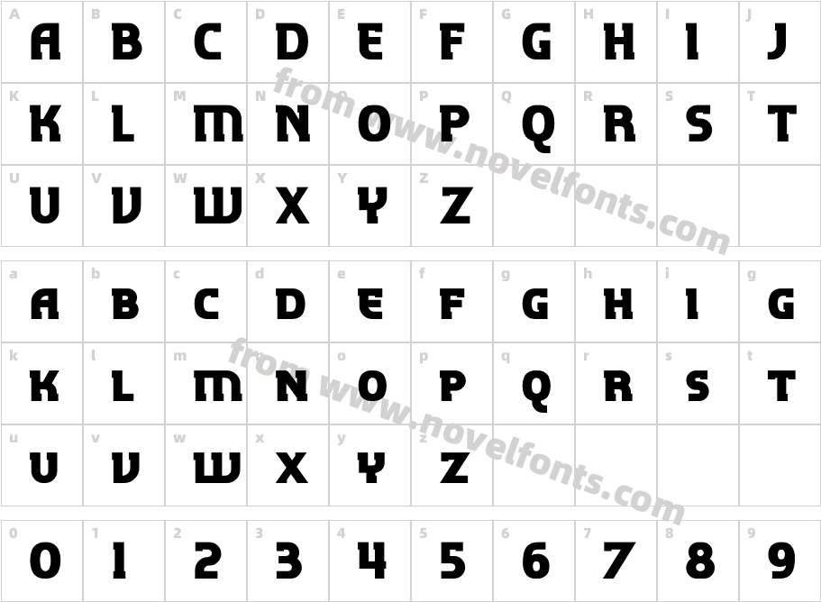 P22 Hedonic Black CapsCharacter Map