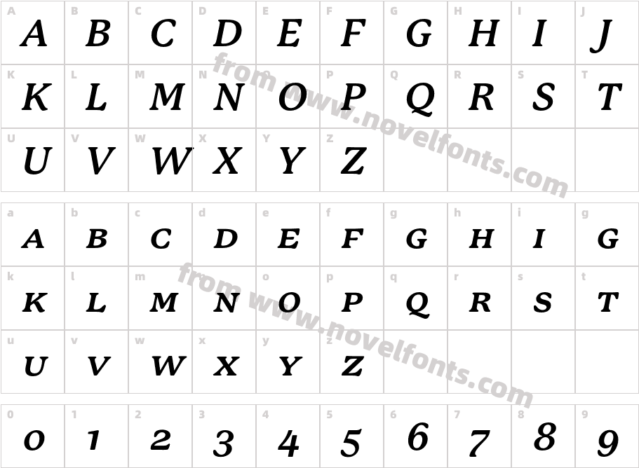 P22 Mackinac Bold ItalicSCCharacter Map