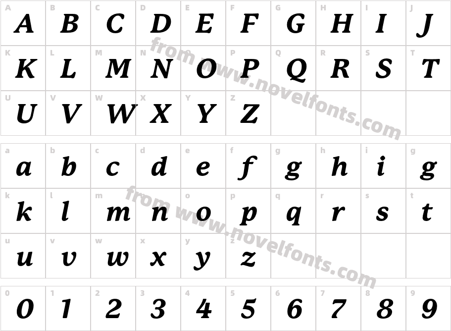 P22 Mackinac Extra Bold ItalicCharacter Map