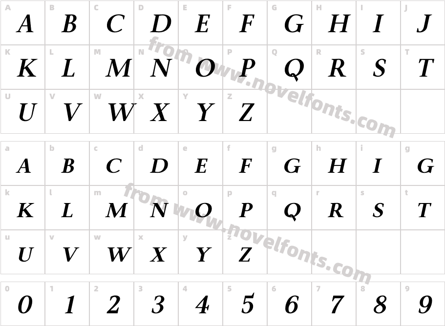 P22 Mai Bold Small Caps ItalicCharacter Map
