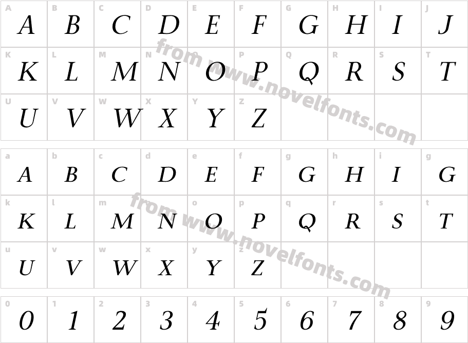 P22 Mai Italic Small CapsCharacter Map