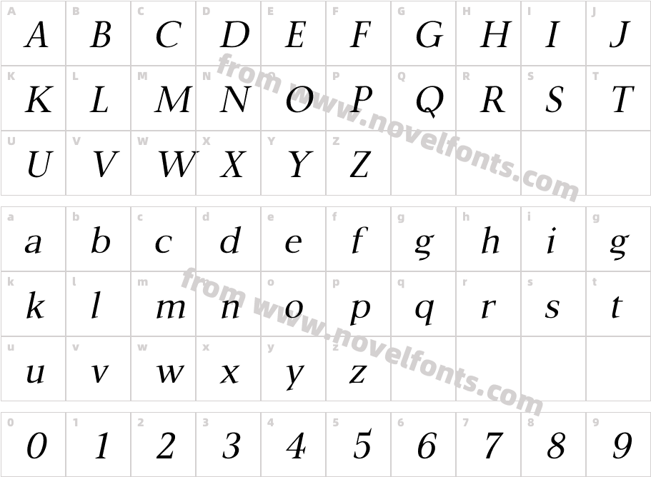 P22 Mai ItalicCharacter Map