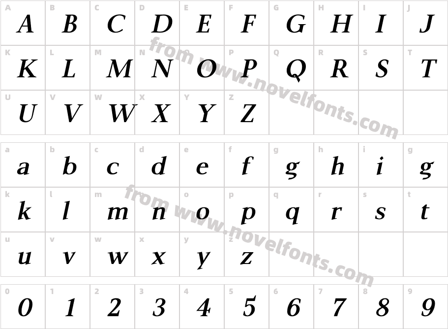 P22 Mai Pro Bold ItalicCharacter Map