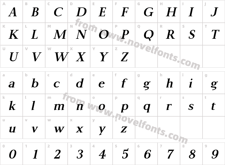 P22 Mai Pro Bold ItalicCharacter Map
