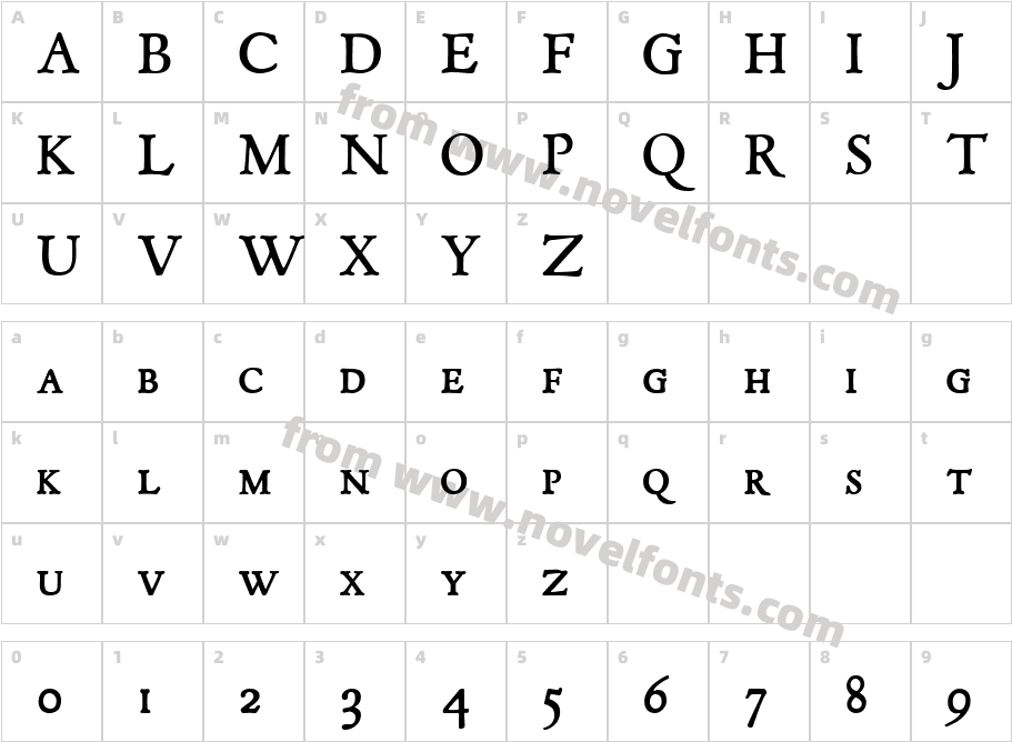 P22 Mayflower Smooth Small CapsCharacter Map