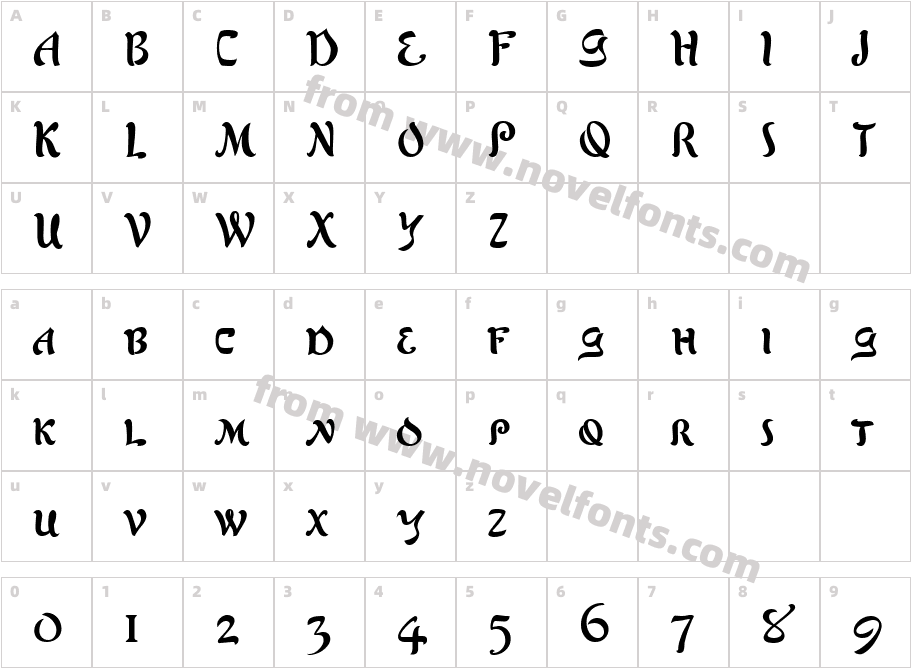 P22 Mystic Font SCCharacter Map