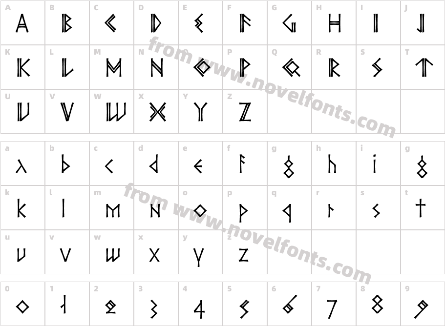 P22 Ornes BoldCharacter Map