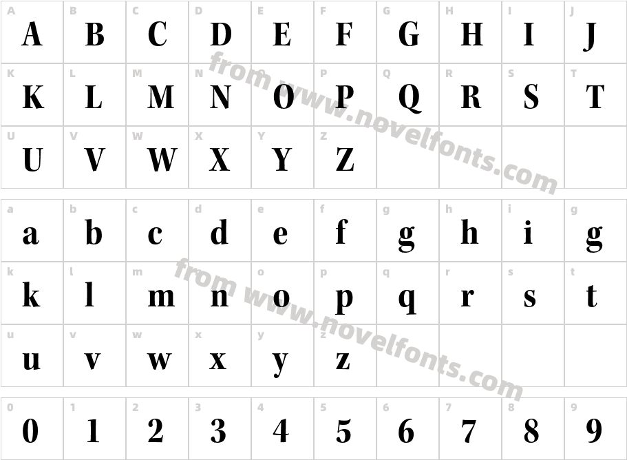 KeplerStd-BoldScnSubhCharacter Map