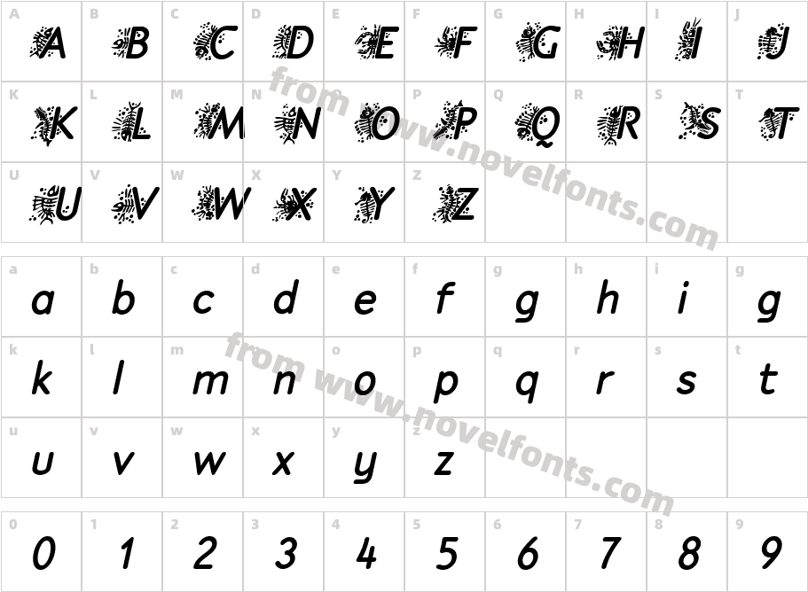P22 Speyside Initials Bold ItalicCharacter Map