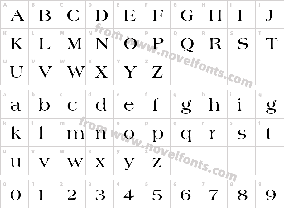 American Classic BoldCharacter Map