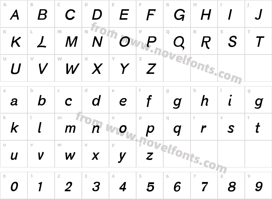P22 StG Schrift ItalicCharacter Map
