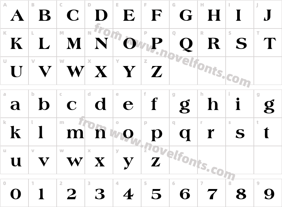 American Classic Extra BoldCharacter Map