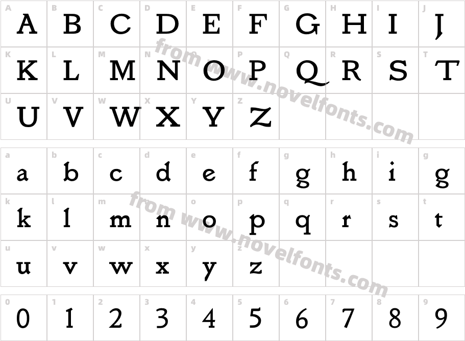 P22 Vale RomanCharacter Map