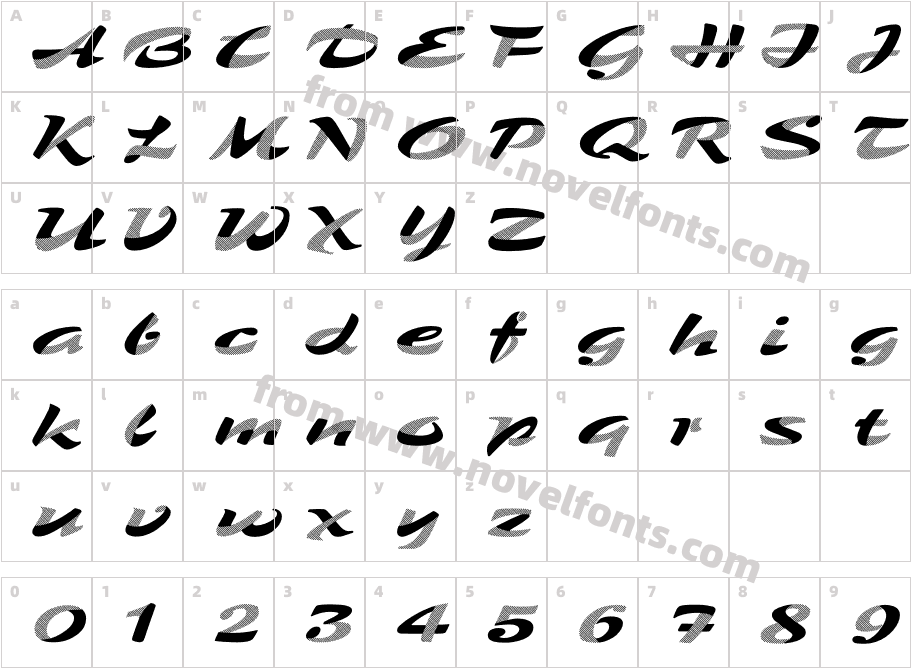 P22 Zebra Line CutCharacter Map