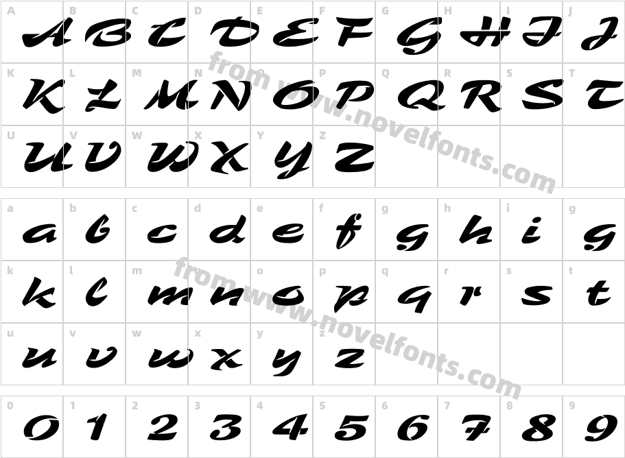 P22 Zebra WedgeCharacter Map