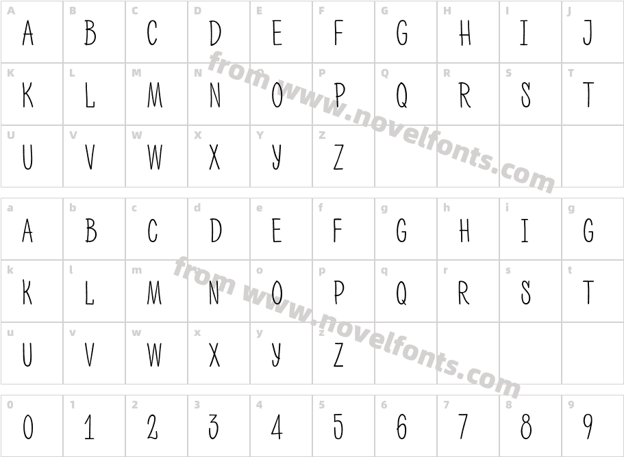 PH200 Caps Regular2Character Map