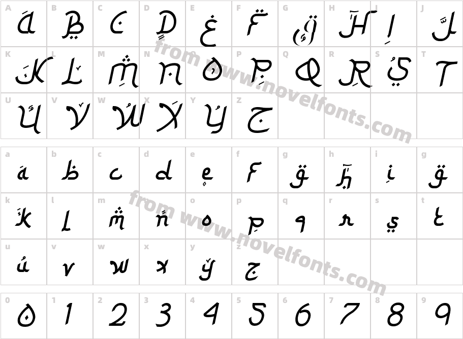 Ketupat Italic FreeCharacter Map