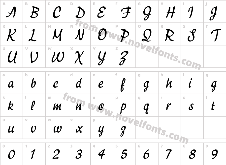 Palazzo Light SoloCharacter Map