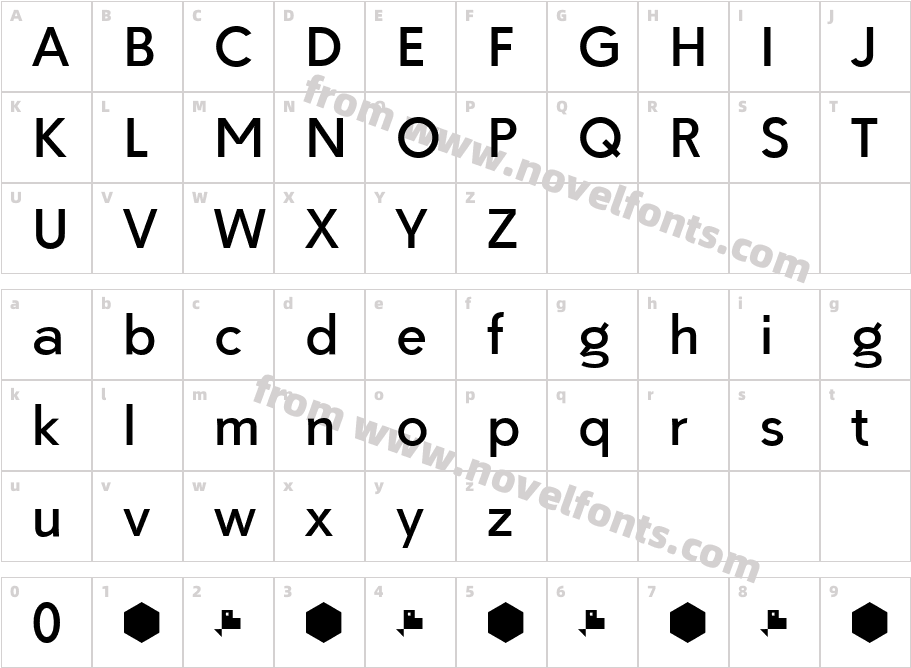 Paloseco MediumCharacter Map