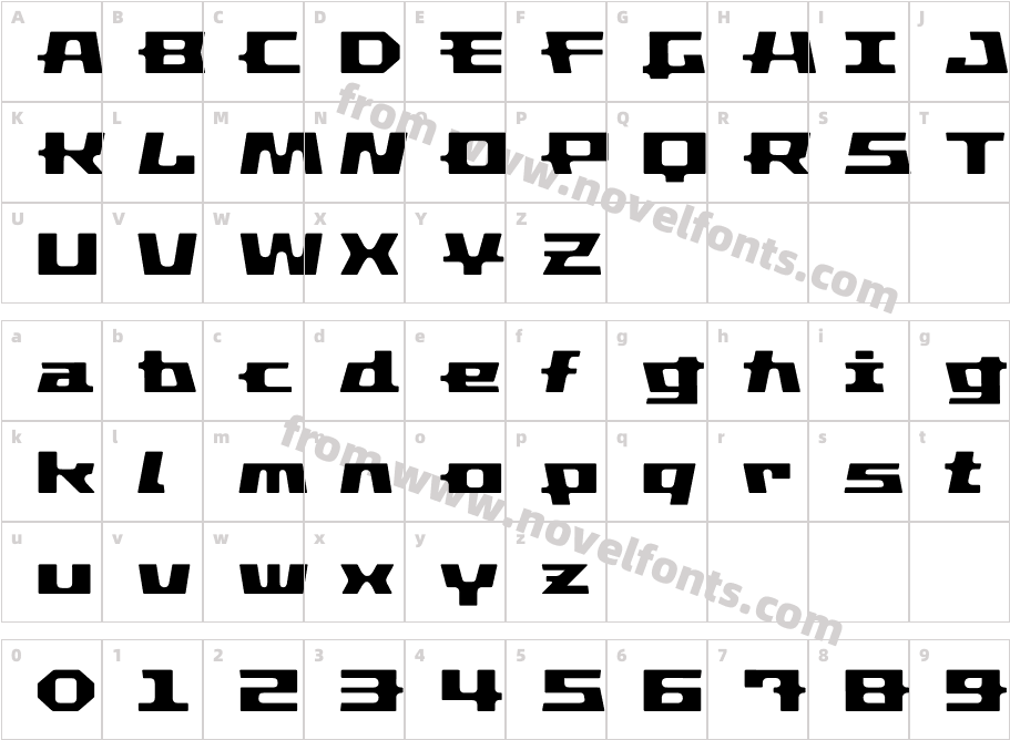 Pandorum BoldCharacter Map
