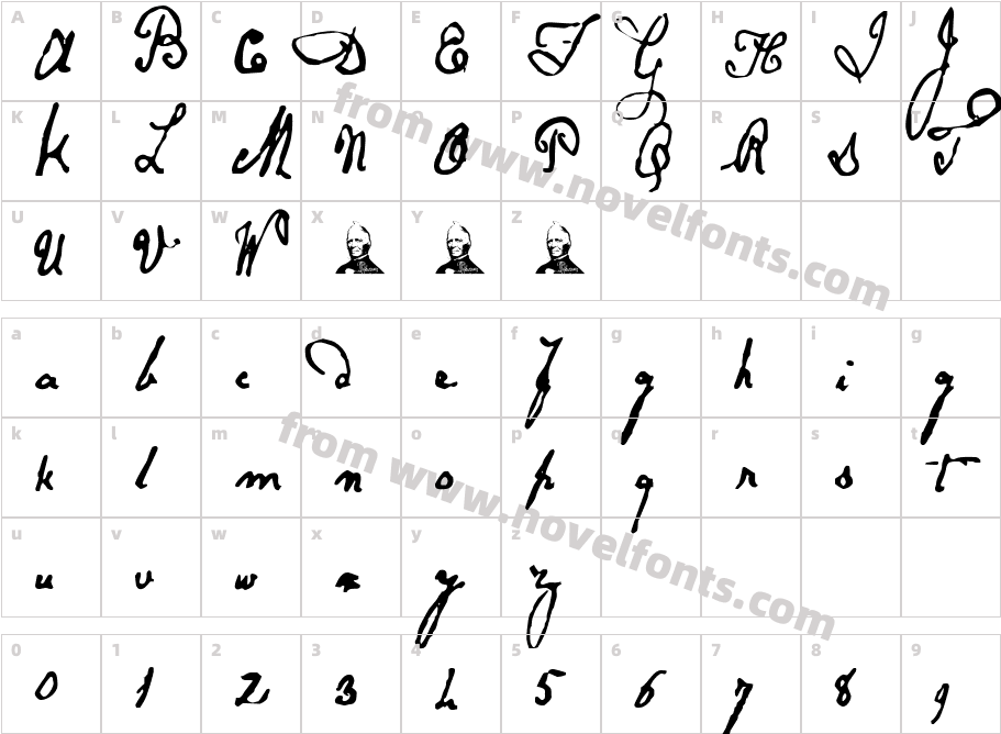 Papineau RegularCharacter Map
