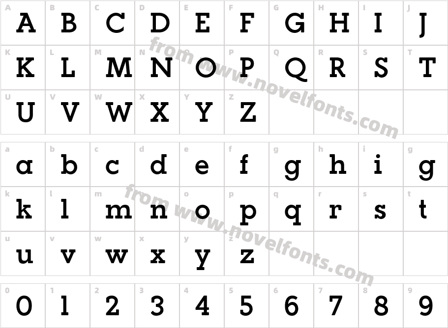 Paralex Regular 3Character Map