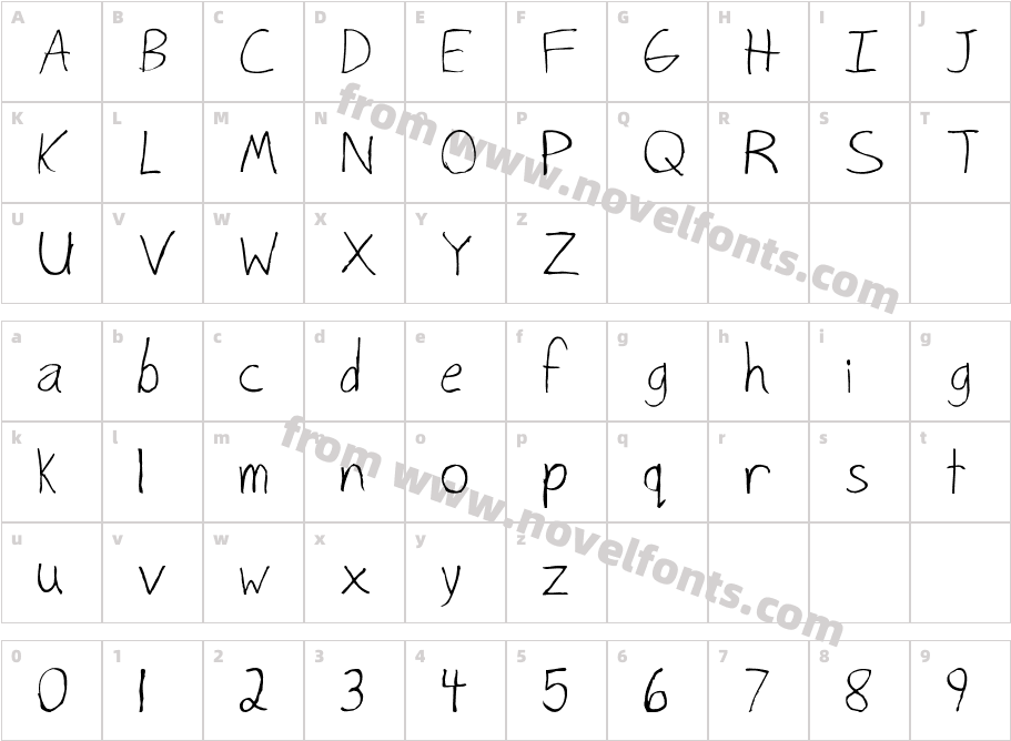 PencilfiedCharacter Map