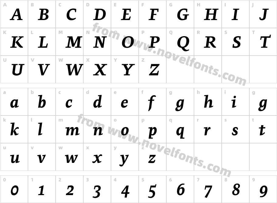 Pepone Bold ItalicCharacter Map