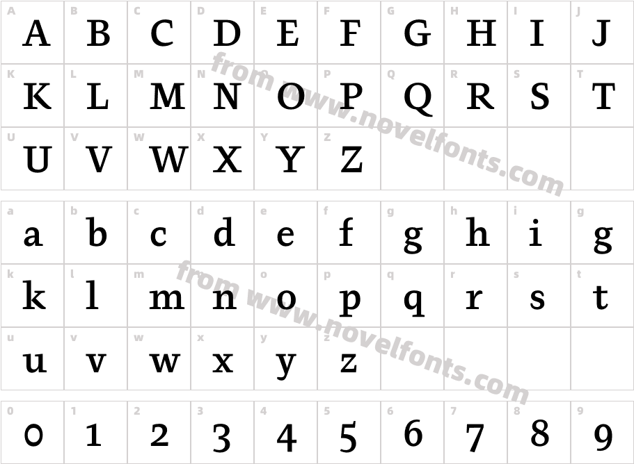 Pepone Book BoldCharacter Map