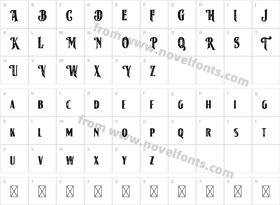 American Label RoughCharacter Map