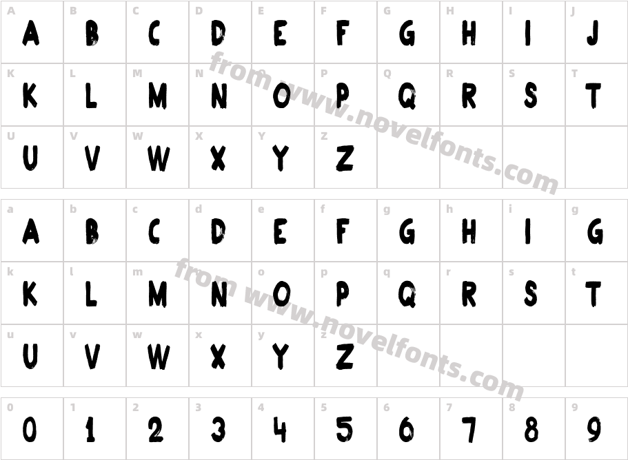 Plakkaat CondensedCharacter Map