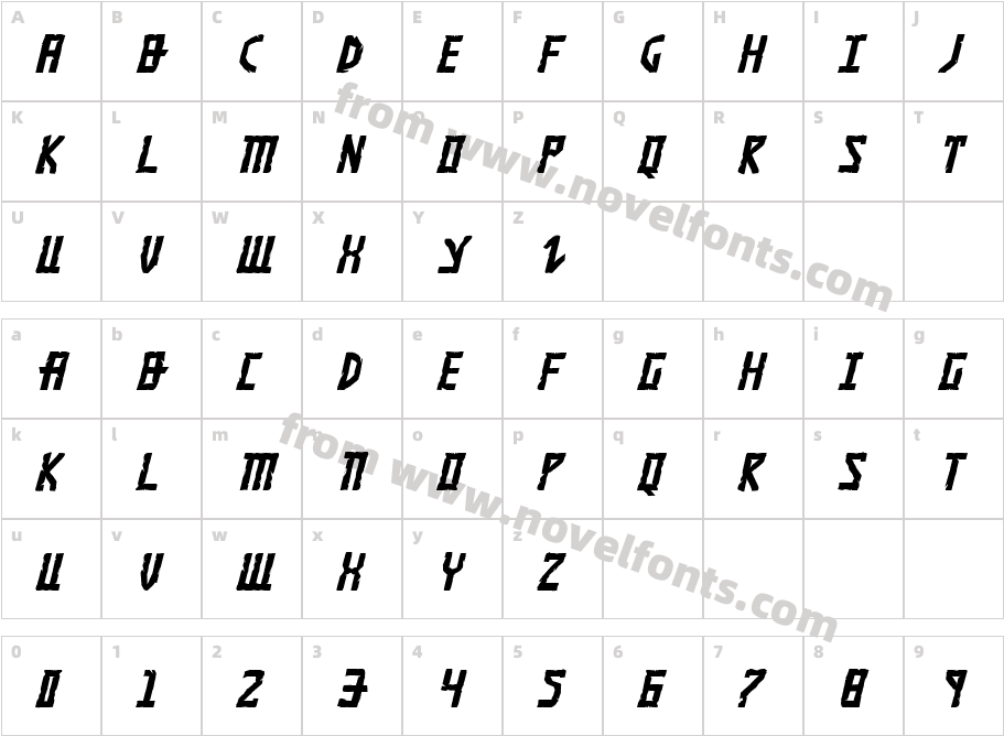 Khazad-Dum ItalicCharacter Map