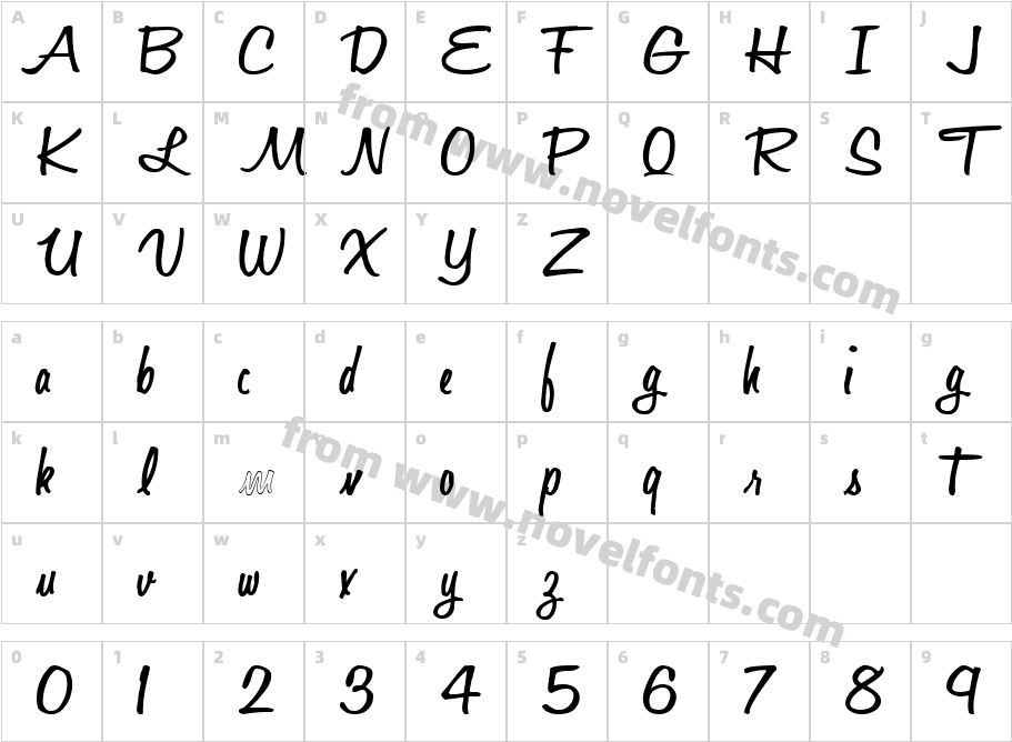 Positive New45 SP BoldCharacter Map