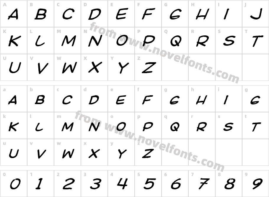 Ki Comic ItalicCharacter Map