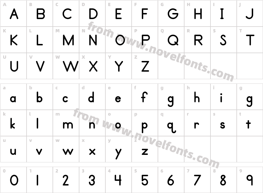 Primer Print BoldCharacter Map