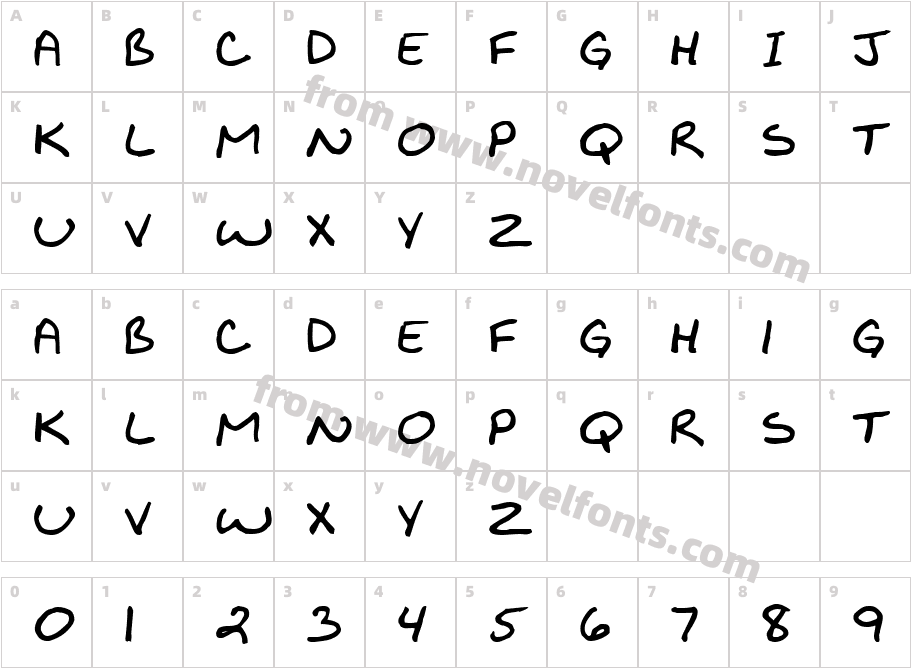 Kibby BoldCharacter Map