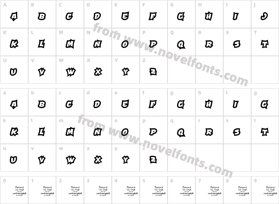 Qaddal Personal Use RegularCharacter Map
