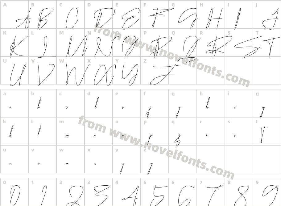 Qentoraga MonolineCharacter Map