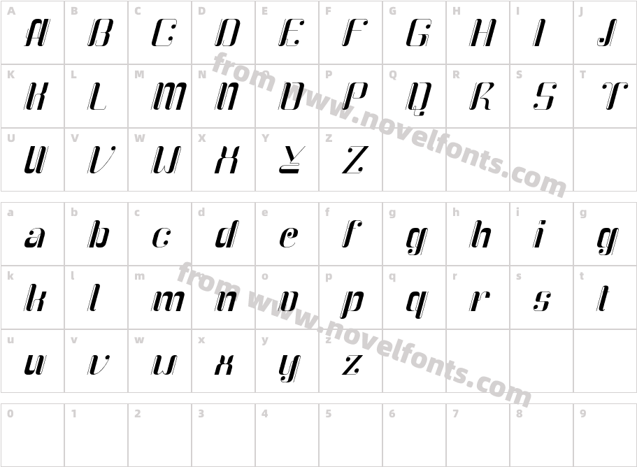 Qidung Swara Demo ItalicCharacter Map